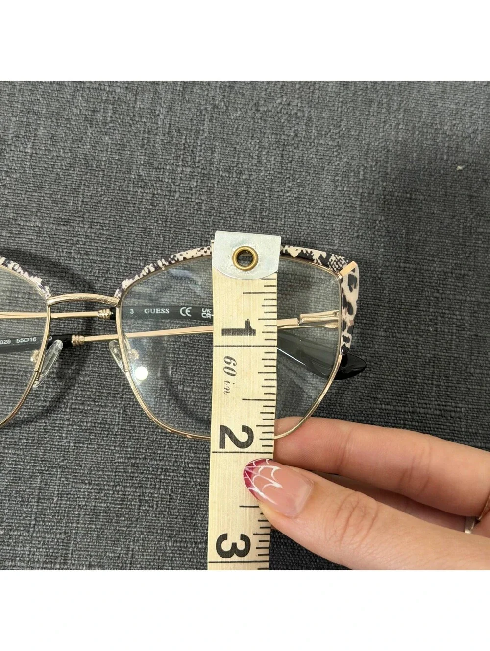 GUESS GU50293 Women’s Eyeglass Frames Rose Gold Animal Print 55-16-140